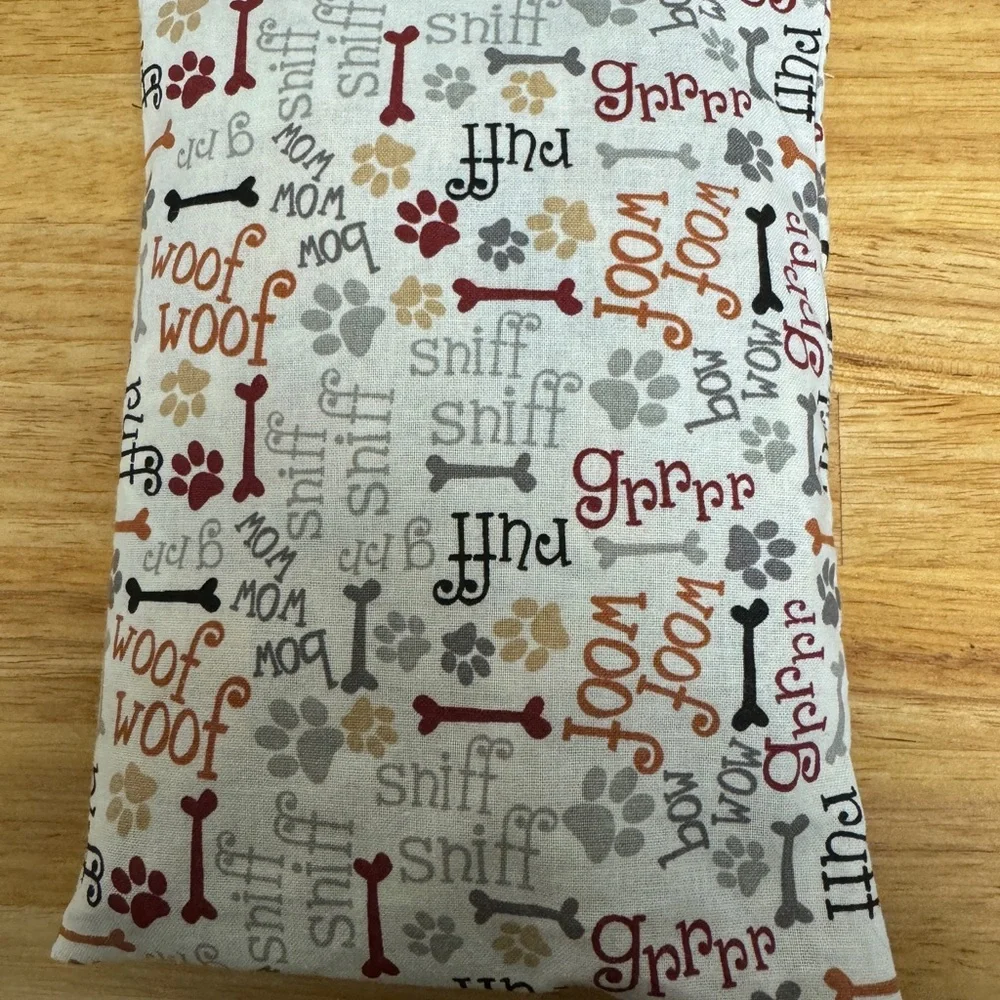 Woof Dog Words Hot Cold Rice Bag Therapy gift Microwavable Heating Heating Pad - Picture 1 of 1